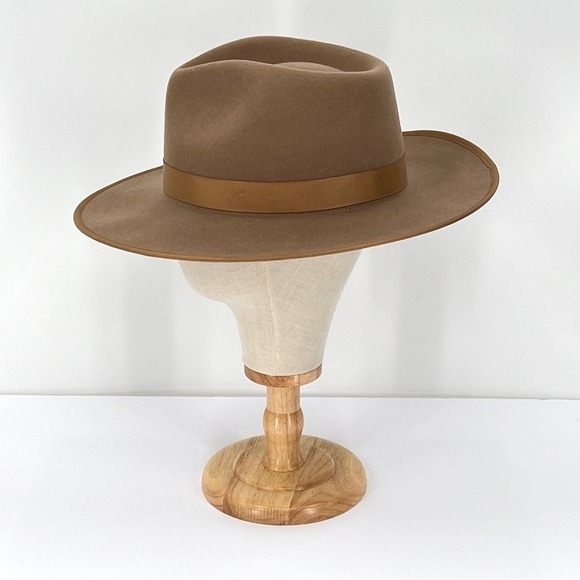 GIGI PIP Monroe Rancher Fedora Hat Womens 59 Large Brown 100% Australian Wool - Picture 7 of 16